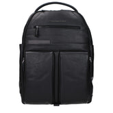 Piquadro Black Leather Backpack